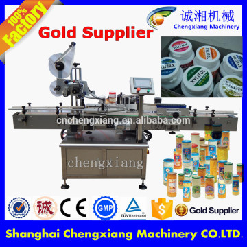 Auto can top side labeling machine factory,sticker labelling machine