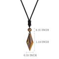 Collier pendentif cône hexagonal en cristal naturel pour femmes hommes Double Point facetté coupe pierre de guérison bijoux