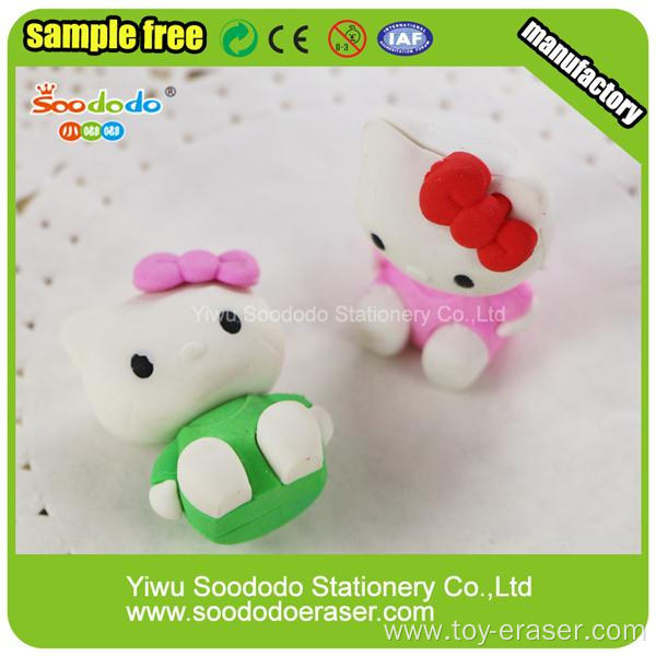 PVC packing Hello Kitty Shaped Eraser For Children