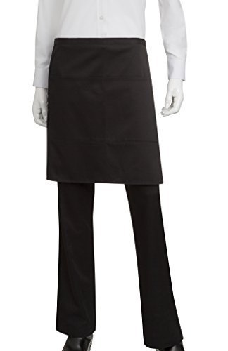 Half Apron Poly/Cotton White & Black