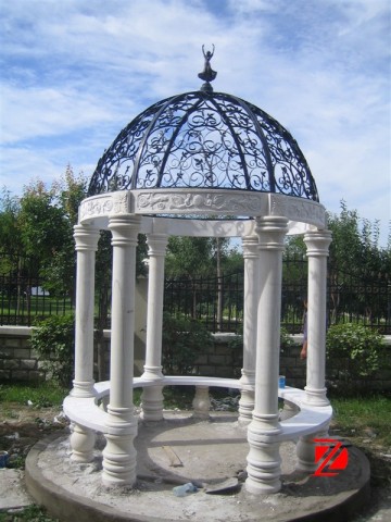 Garden gazebo with metal roof