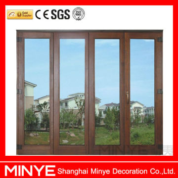 Wood grain design folding doors,exterior folding door hardware,insulated folding doors with AS2047/AS2088