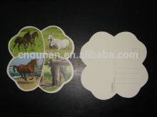custom shape post card cheap card cute four leaf clover post card