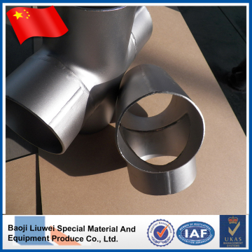 GR5 titanium four way pipe fitting
