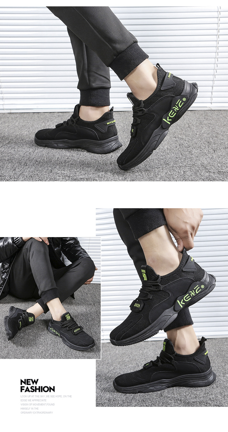 Fashion New Men's Shoes Korean Sports and Leisure Running Shoes Fly Woven Breathable Mesh Shoes Casual