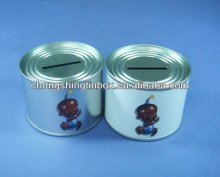 Round cute tin coin container house from dongguan guangdong