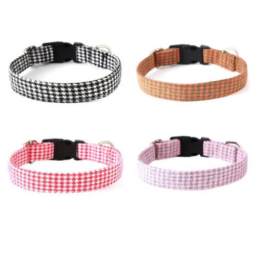 Eco Friendly Sanding Plaid Luxury Pet Cat Collars