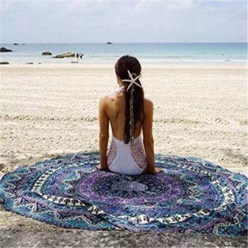 serviette de plage coton jacquard cercle pastèque
