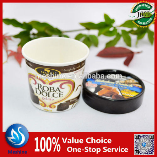 Disposable ice cream paper container with lid