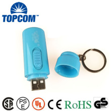LOGO Print USB Rechargeable MINI LED Torch With Laser Light