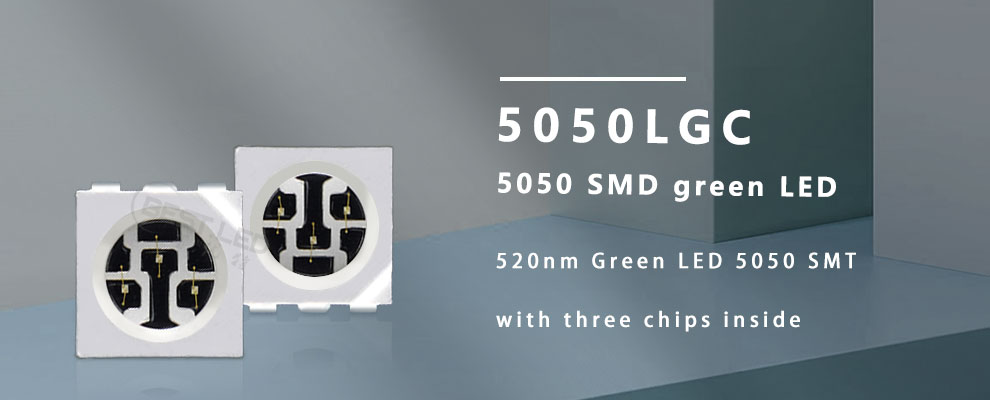 5050LGC Green 5050 SMD LED 3-Chip PLCC-6 LED 520-530nm