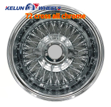 Lowrider 13x7 Reverse 72 Cross Spokes Chrome Wire Wheel Rims