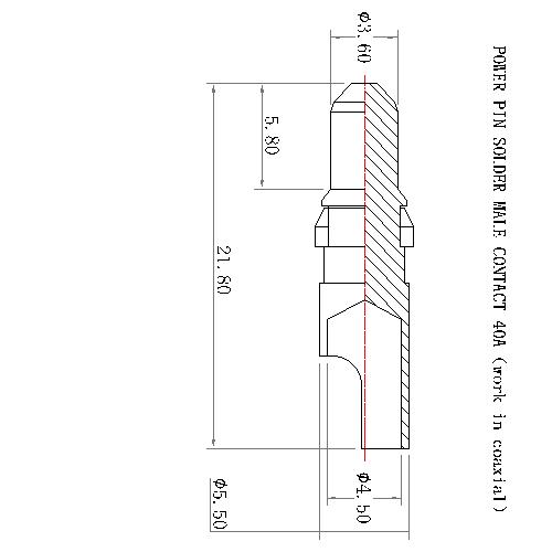 CP11M-21X 3 POWER PIN SOLEDR MALE CONTACT 40A(work in coaxial)