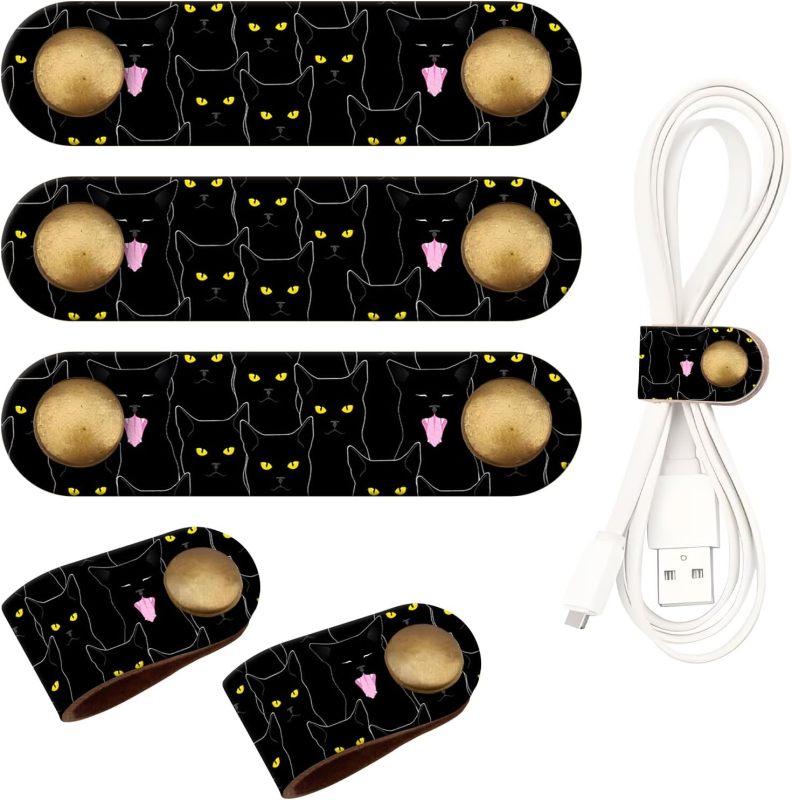 5 Pack Premium Leather Cord Keepers
