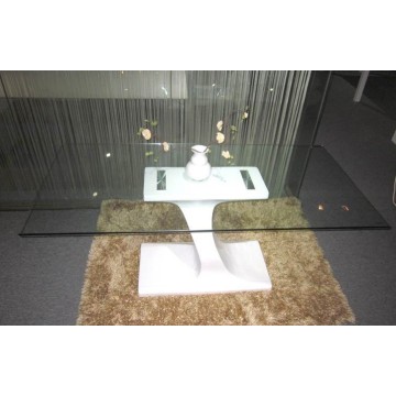 Mesa de comedor de alto brillo blanco moderno