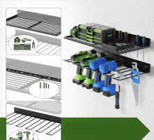 Wall Mount Drill Holder and Garden Tool Organizer