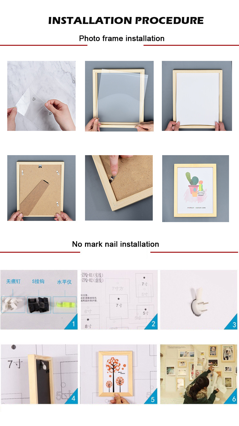 Cadres photo en bois pour la décoration de la maison Wooden Photo Frames For Home Decor