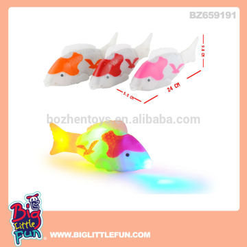 Plastic battery operated fish toy with light and music