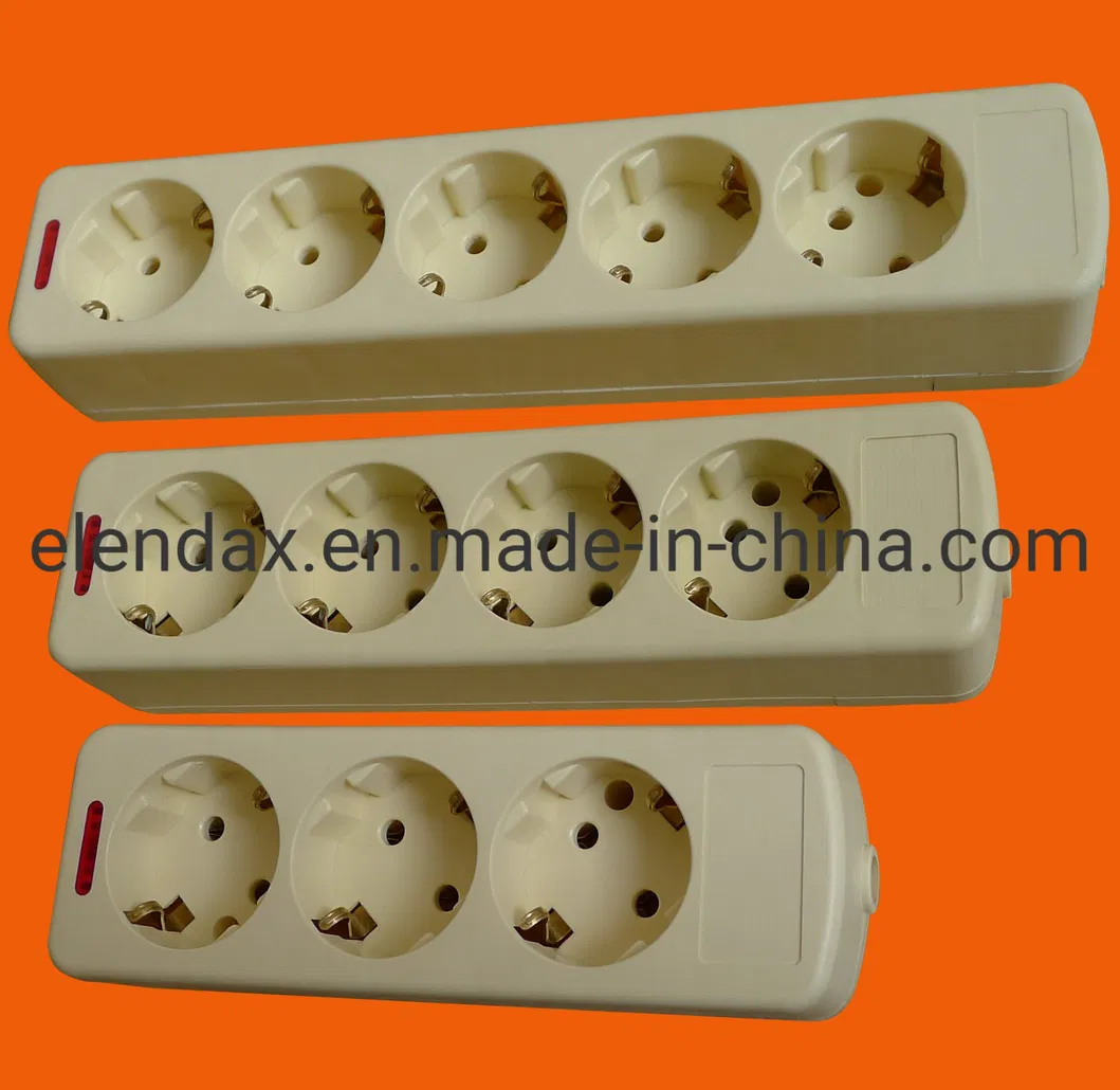 4-контактная удлинительная розетка европейского типа с заземлением (E9004E)