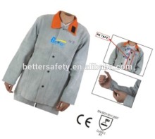 Super Mens Gray Split Leather Welding Jacket cow