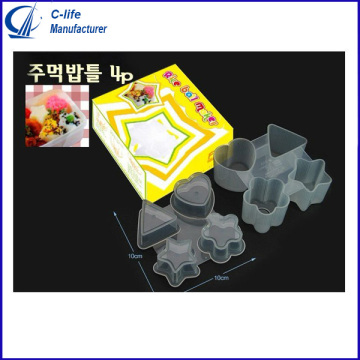 4pcs Plastic Flower Sushi Rice Mold