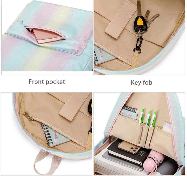 2022 Girls tie dye picnic schoolbags set laptop backpacks insulated cooler bag cute rainbow arket backpack for kid