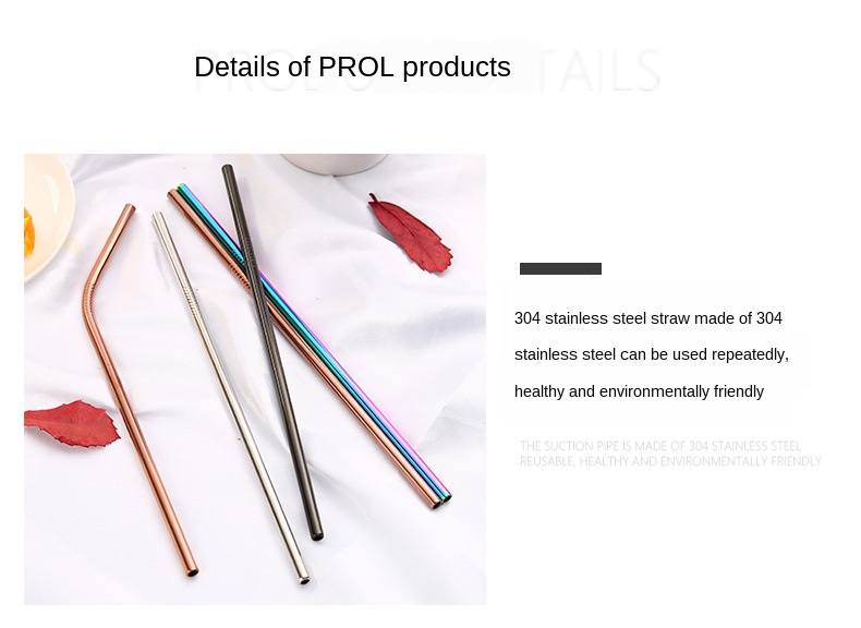 Reusable Metal Drinking Straws 304 Stainless Steel Sturdy Bent Straight Drinks Straw Kawaii Colourful Environmental Protection