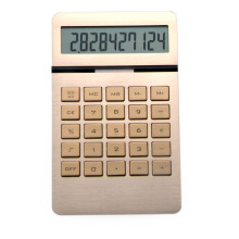 Aluminum Surface Dual Power Desktop Calculator