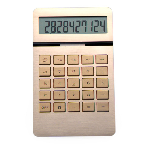 Aluminium Oppervlak Dual Power Desktop Calculator