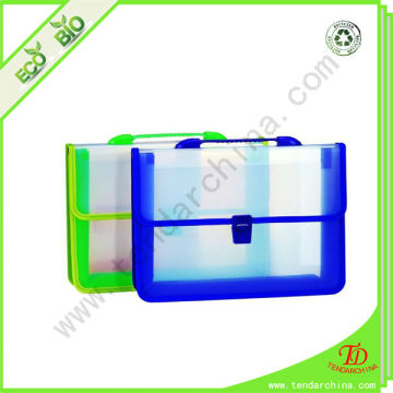 Plastic Briefcase With Colorful Edges And Handle Student Briefcase