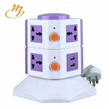 Universal White 2-USB 2-Layers Power Strip