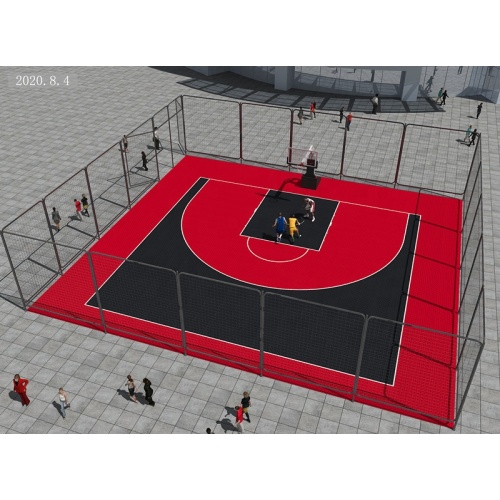 PP Portable Interlocking Sportscourt Flooring untuk gelanggang bola keranjang