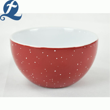 Wholesale restaurant round soup printed ceramic rice bowl