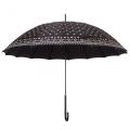 Parapluie droit pour femme, imprimé, 16 côtes