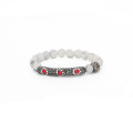 Monili di modo 8mm Natural Stone Agate Bead Black Bracciale con perle di acciaio inossidabile