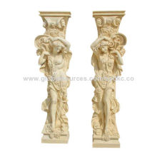 Elegant Ladies' Fruit Pair Marble Pillars, Nice Handmade Finish