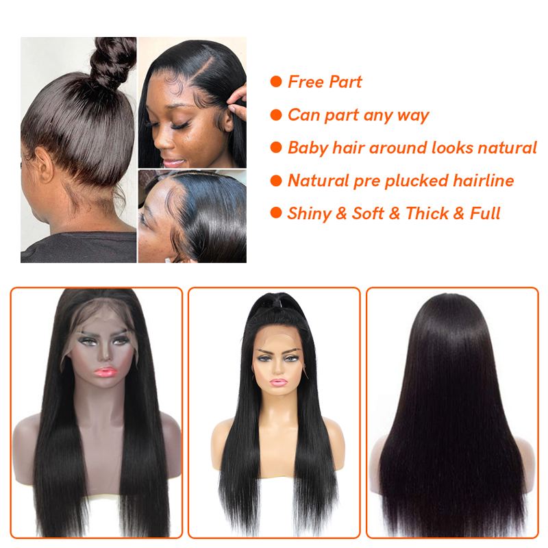 Body Wave 13*4 Lace Human Hair Wigs 10 -26inch Straight Human Hair Wigs 100% Brazilian Human Hair