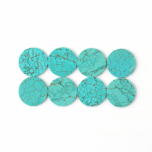 Synthetic Turquoise Flat back cuting flat round shape