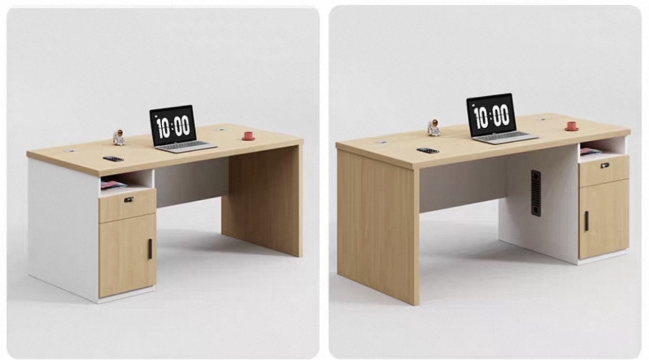 Mesa única contemporânea para computador com gaveta3 Contemporary Single Computer Desk with Drawer3