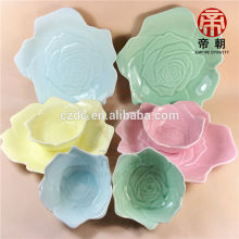 Japanese style porcelain dinnerware celadon in flower shape