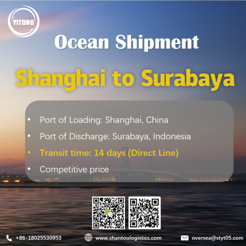 Remessa marítima de Xangai para Surabaya