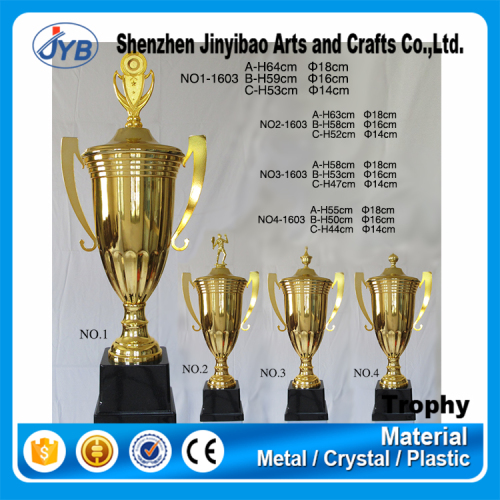 Professional make trophy custom shape trophy plastic crystal and metal