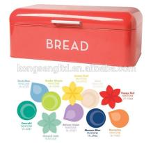 Home using square shape Colorful Metal Bread Boxes