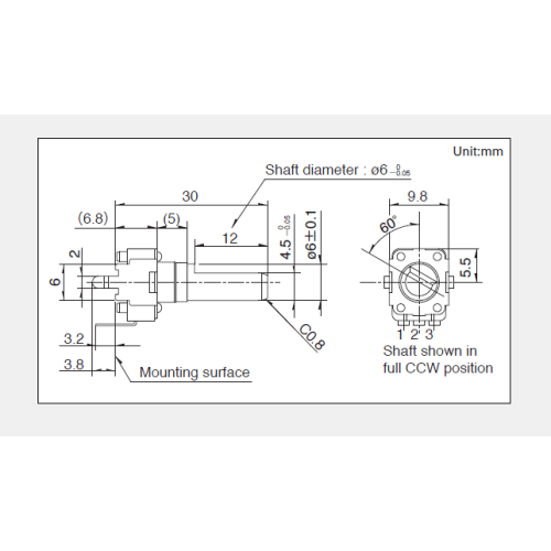 Drehpotentiometer der Serie Rk09d