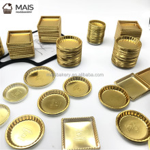 100pcs MaisBakery Gold Display Mini Cake Tray - Reusable Plastic Cake Display Pad