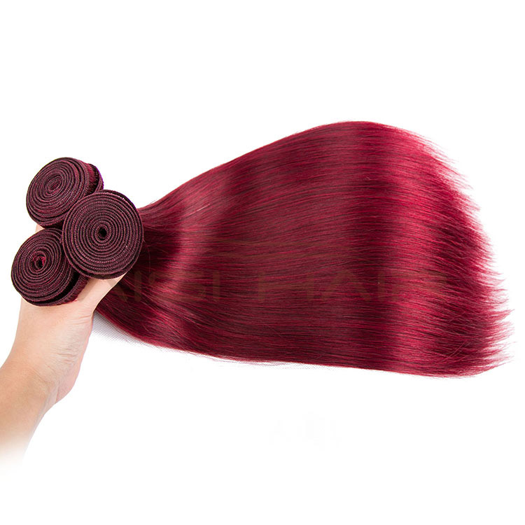 Aisi Hair  Price 8a Grade 3 Bundles Red Double Drawn Brazilian Hair Weave Bundles
