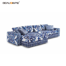 Blu Mediterano Luxury L-Shape Modular Sofa Set