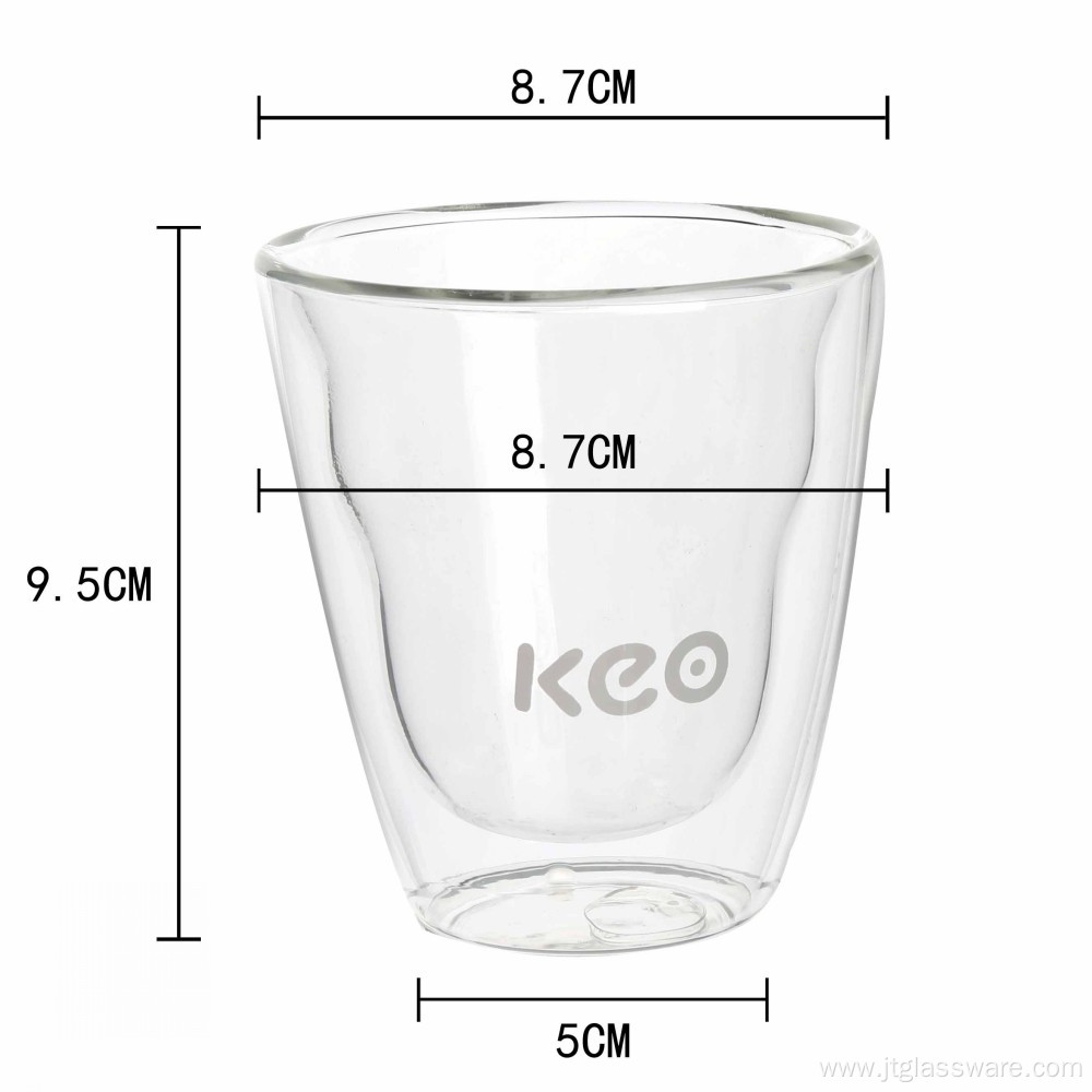 Special Shape Double Wall Glass Coffee Cup