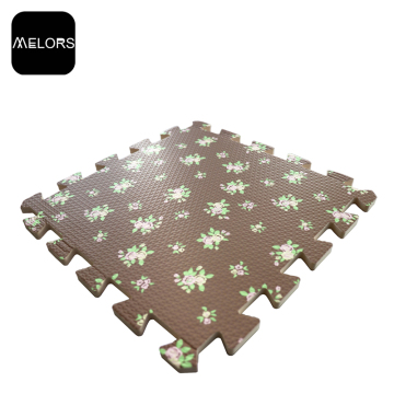 Brown Flower Baby Interlocking EVA Foam Play Mat