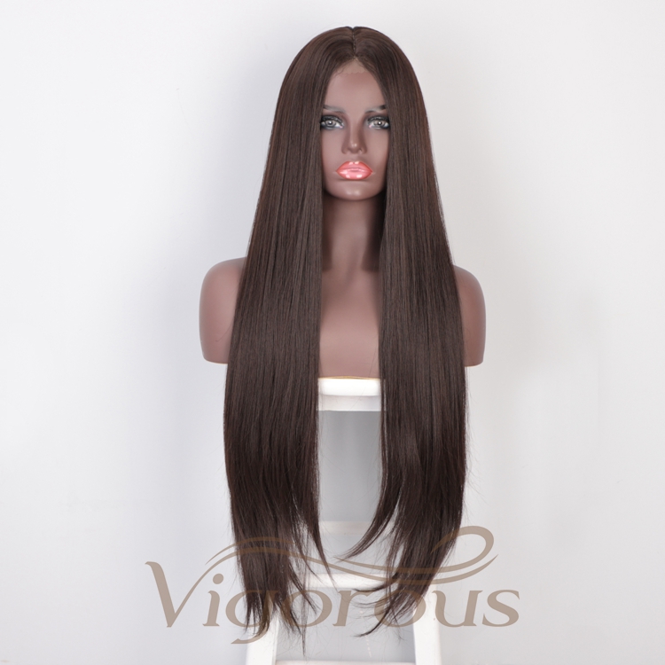 High Quality Brown Long With Bangs Ombre Heat Resistant Wholesale Cheap Cosplay For Black Women Wigs Synthetic Hair
